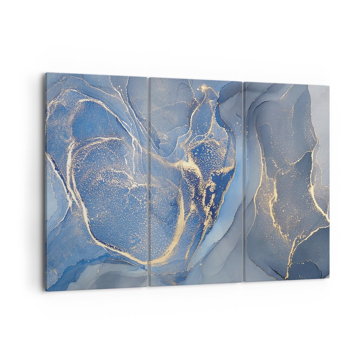 Canora Grey Painting 3 pièces 70cm H x 105cm L x 1.8cm P Gold Blue