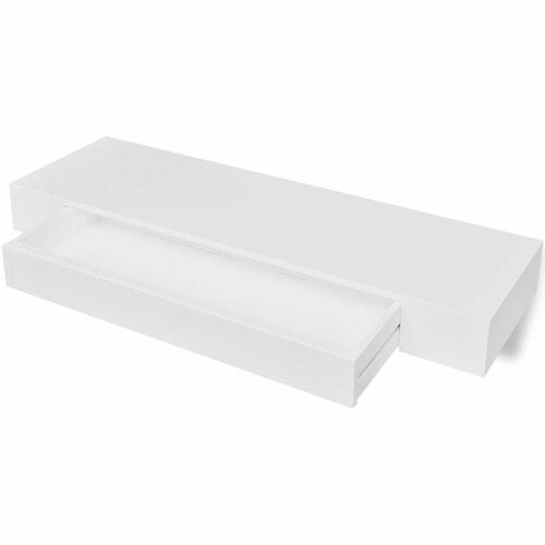 Etagère flottante Dugan MDF 8cm H x 80cm L x 25cm P Blanc mat