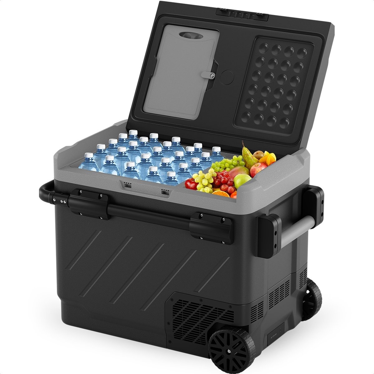 Auronic Electric Cool Box - avec compresseur - congélation et réfrigération - capacité 58L - gris - 69,2 x 45,3 x 58 cm