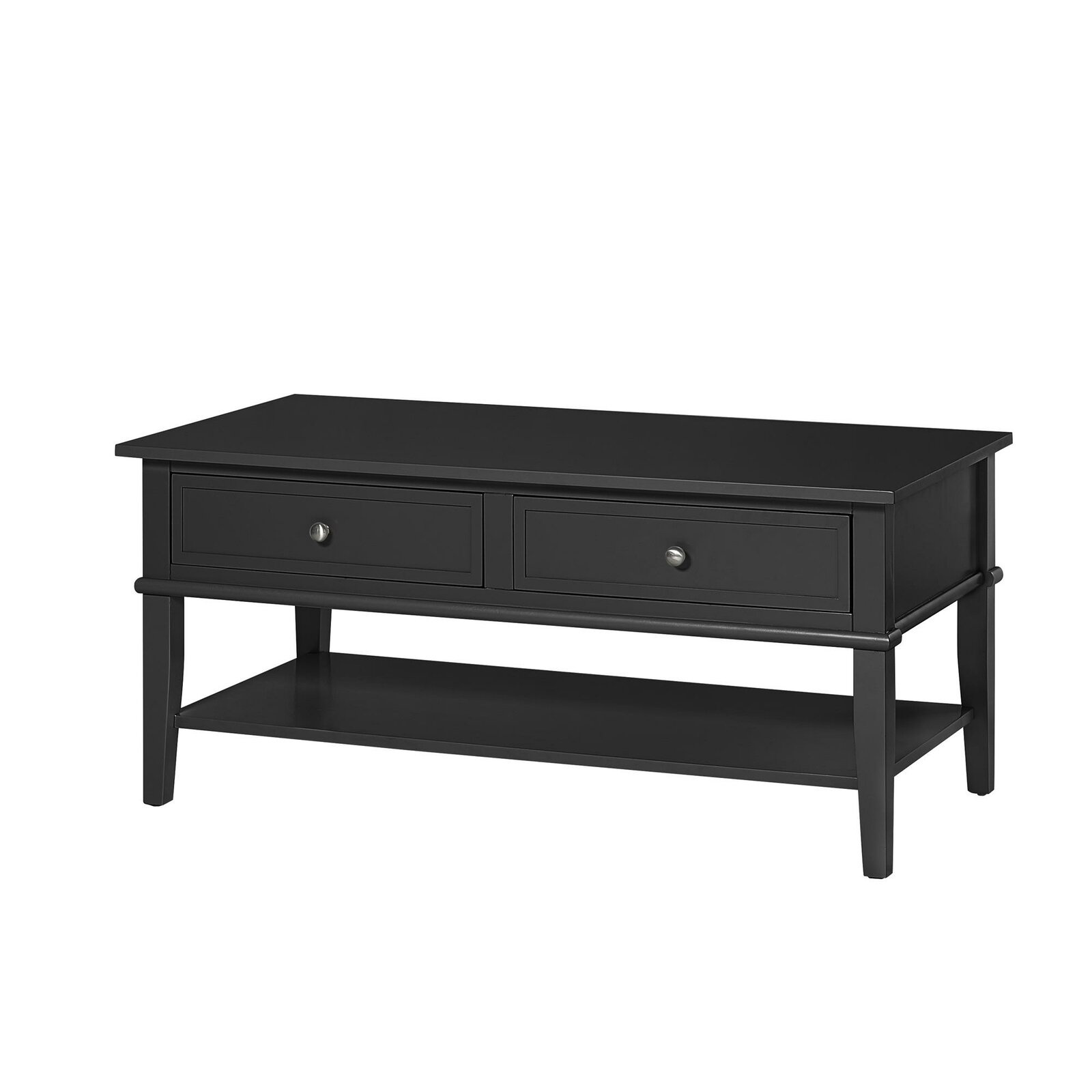 Fernleaf Table basse avec 2 tiroirs - Max, 26 kg - 104 x 53 x 47 cm - Noir