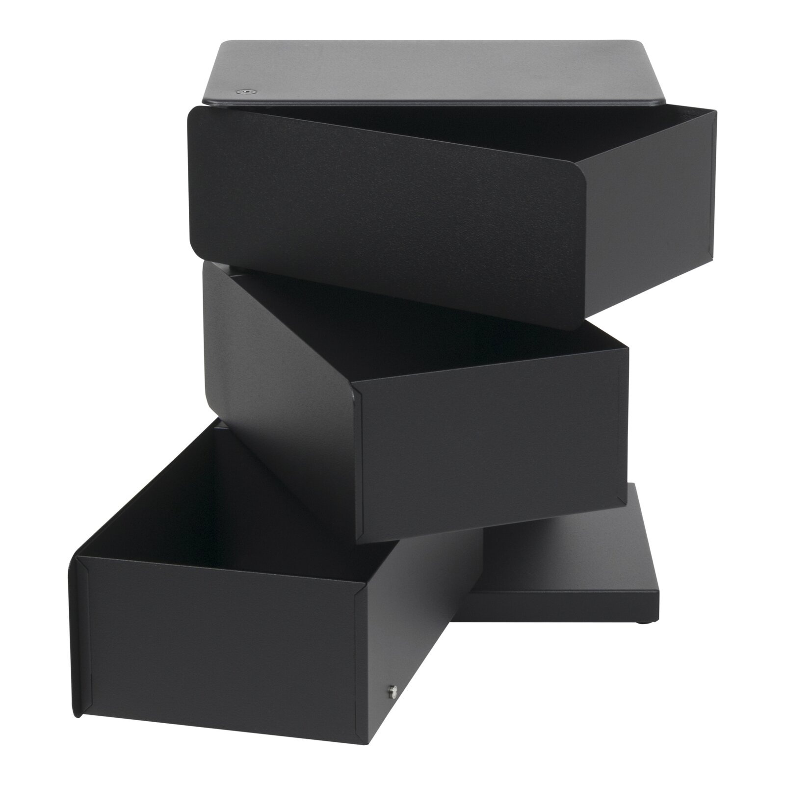 Ebern Designs Commode 3 tiroirs - Moderne - 37 x 26 x 55 cm - Noir