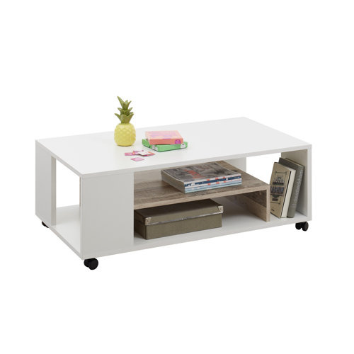 Kendrall Table basse avec rangement - Blanc - 40cm x 108cm x 60cm