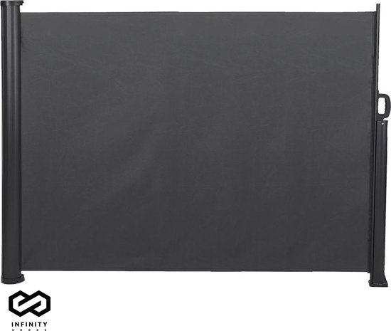 Infinity Goods Brise-vent extensible - 300 x 140 cm - extensible - rétractable - parasol - jardin, plage, terrasse, balcon, camping - intimité - store latéral - résistant aux intempéries - anthracite