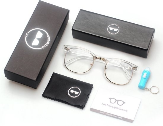 LC Eyewear Lunettes d'ordinateur - Lunettes à lumière bleue - Lunettes à lumière bleue - Lunettes d'affichage - Unisexe - Transparent - Club