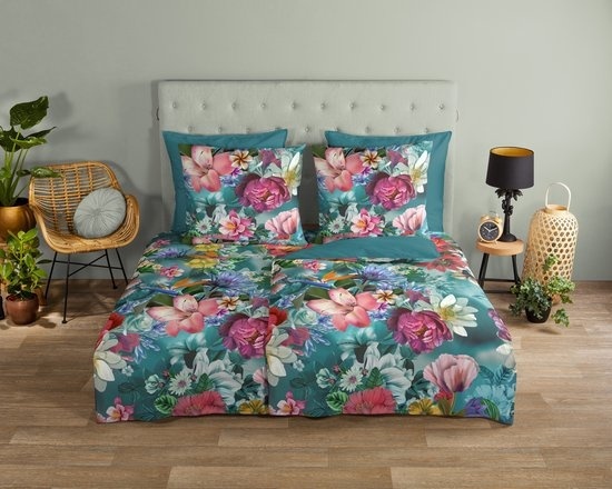 Enveloppe de couette Good Morning Tiandra - Petrol - (155x220 cm)