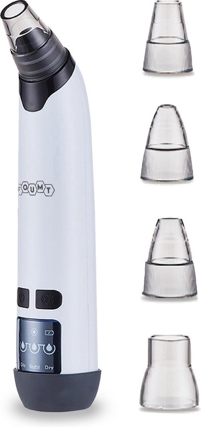 Foumt - Éliminateur de points noirs - Éliminateur de points noirs - Nettoyant pour le visage - Outil 2-en-1 - Blanc
