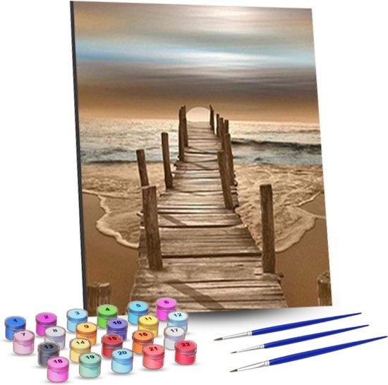 Rubye® Painting By Number Adults - Sunset - Comprend la peinture et les pinceaux - Canvas Painting canvas - Colour by Number - 40x50cm