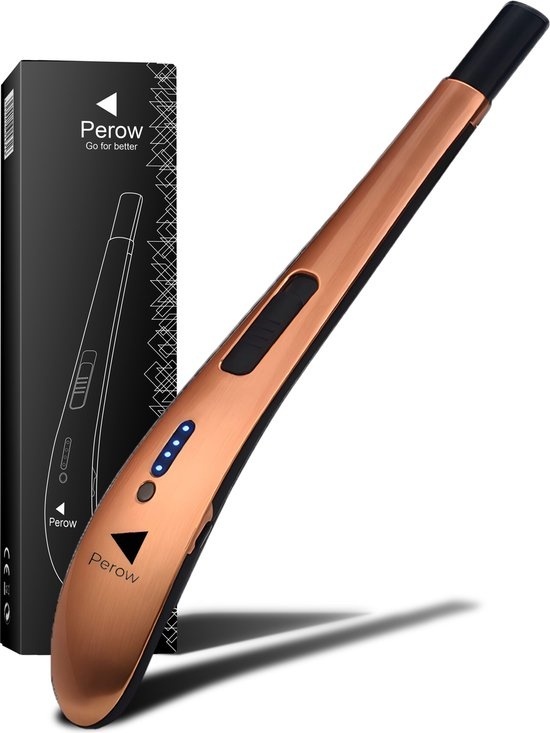 Briquet électrique long rechargeable - Rose Gold - Briquet Plasma durable - Boîte cadeau incluse - BBQ - Bougies