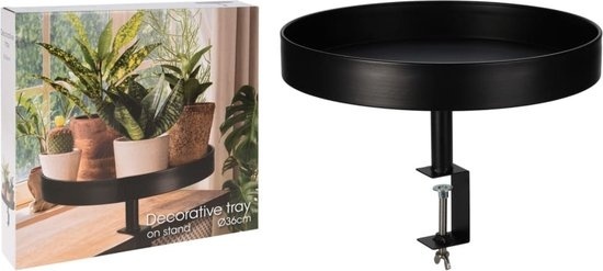 H&S Collection Plateau avec clip décoratif 36x26 cm noir