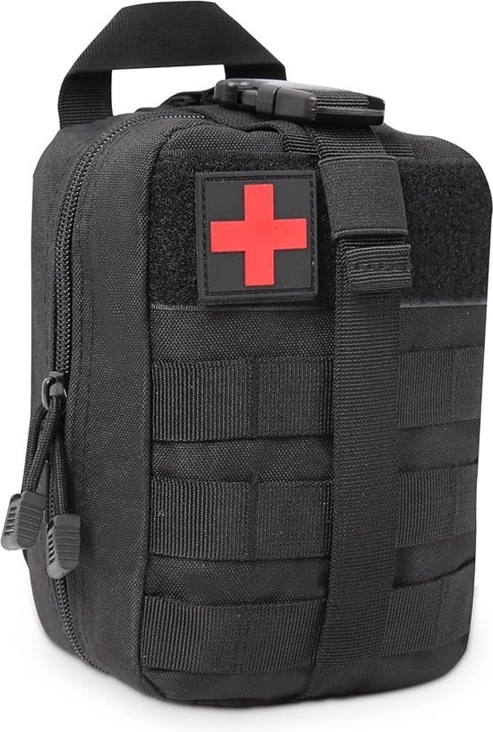 Trousse médicale tactique, sac médical pour l'extérieur, trousse de premiers secours militaire, trousse de premiers secours tactique en nylon pour l'extérieur, sac d'urgence, sac de premiers secours, noir
