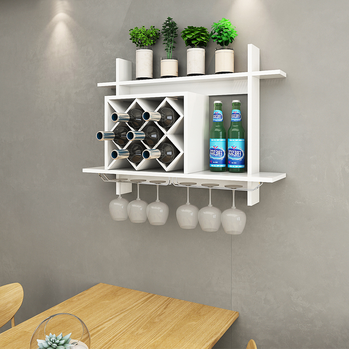 Coast Wine Shelf Glass Holder Hanging Gegal White 80 x 20 x 58.5 cm