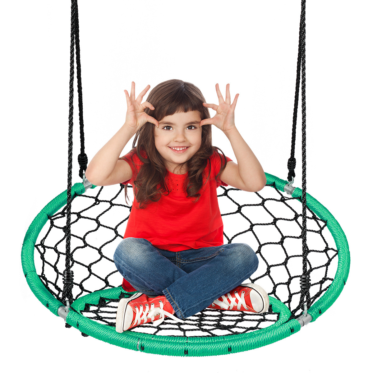 Balançoire suspendue Coast balançoire arbre avec cordes réglables Ø89 x 100-160 cm vert