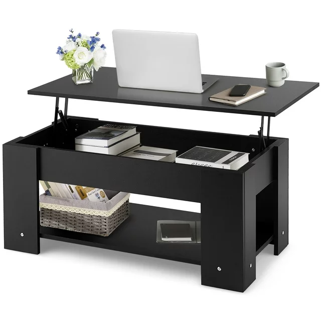 Table de salon Coast avec bureau pliant de comptoirs à café modernes 98 x 51 x 42 cm noir