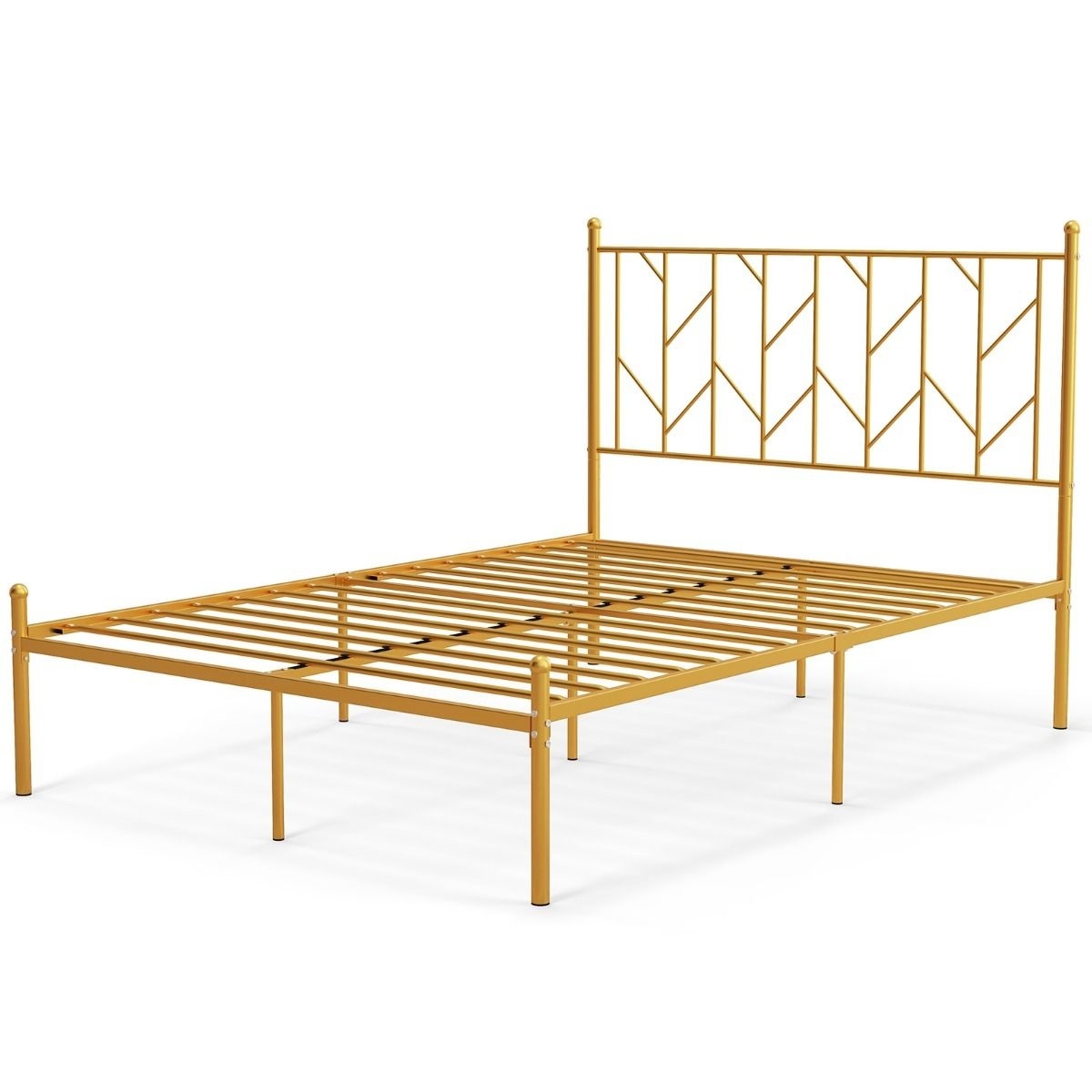 Cadre de lit plateforme en métal Coast - 197 x 141 x113cm - Or