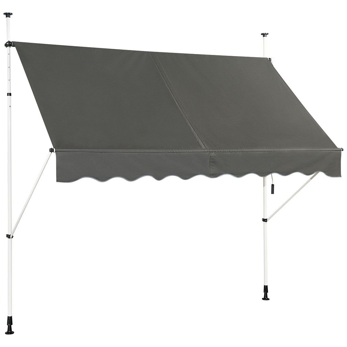Coast Store télescopique Protection solaire avec manivelle Store étanche 250 x 120 cm gris