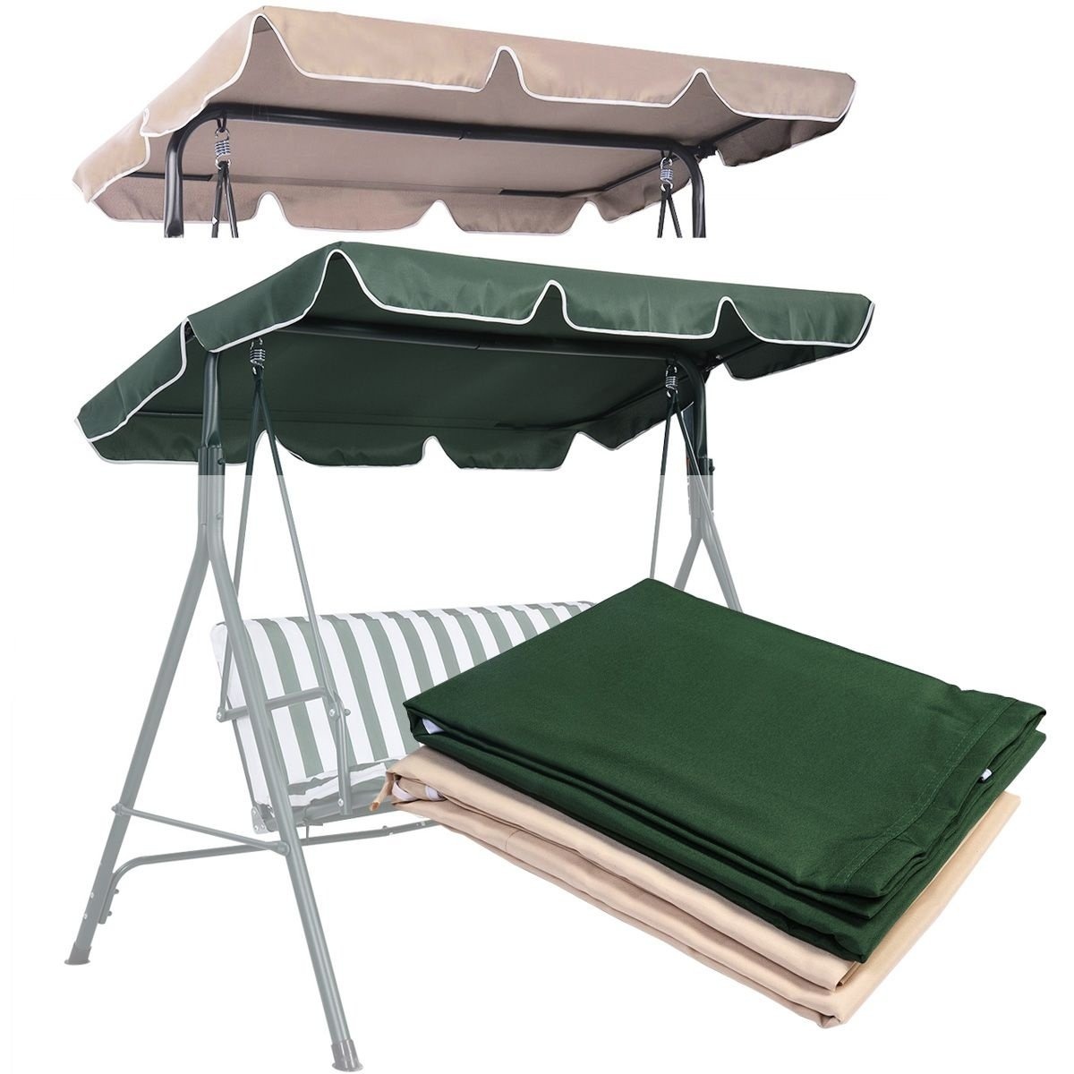 Coast Sunroof toit de remplacement pour Hollywood Swing Beige/Green 196 x 110 cm Beige