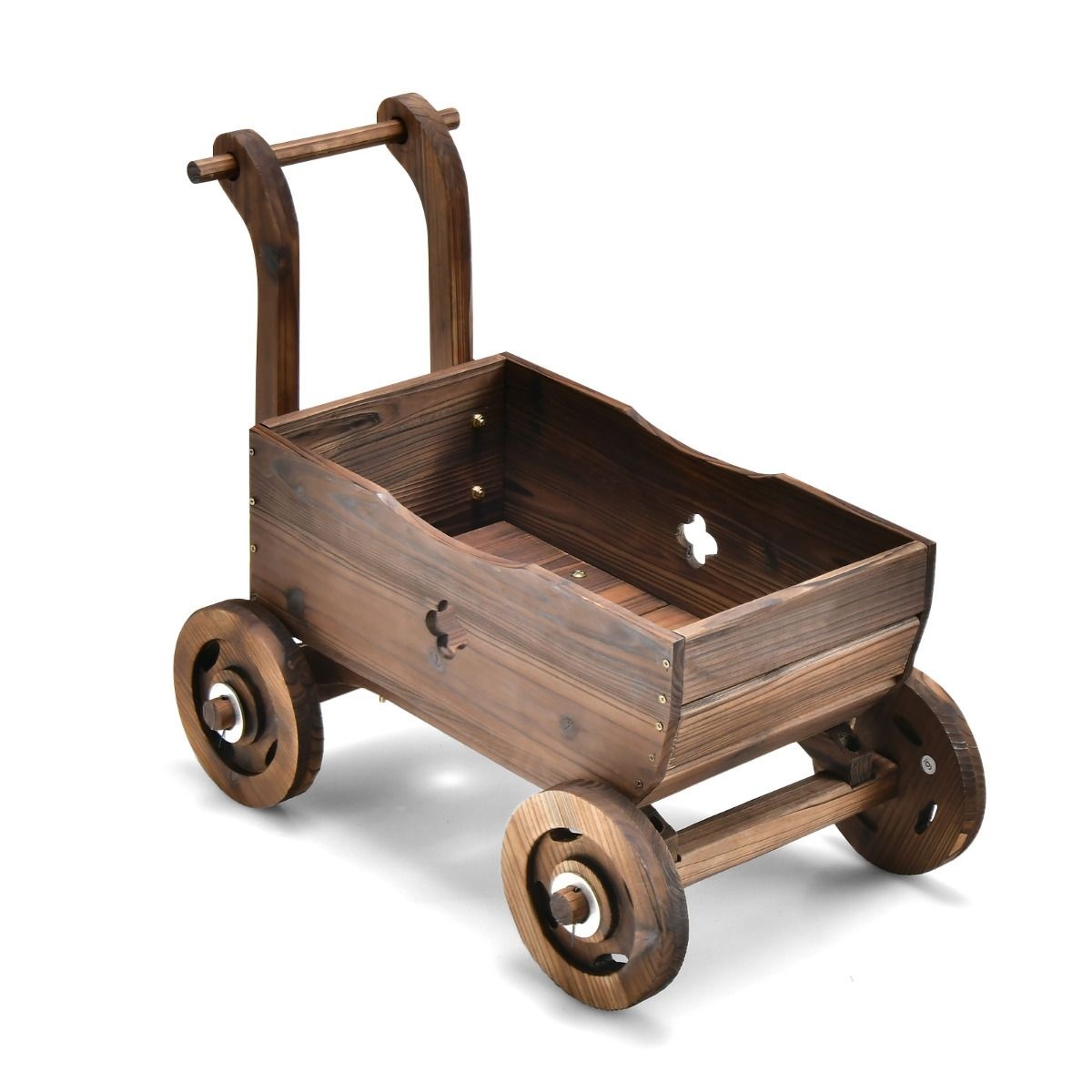 Coast Planter - Forme chariot - Max. 20 kg - 68 x 39 x 54 cm - Marron