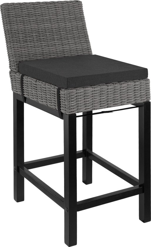 Tectake - Tabouret de bar en osier Latina - gris