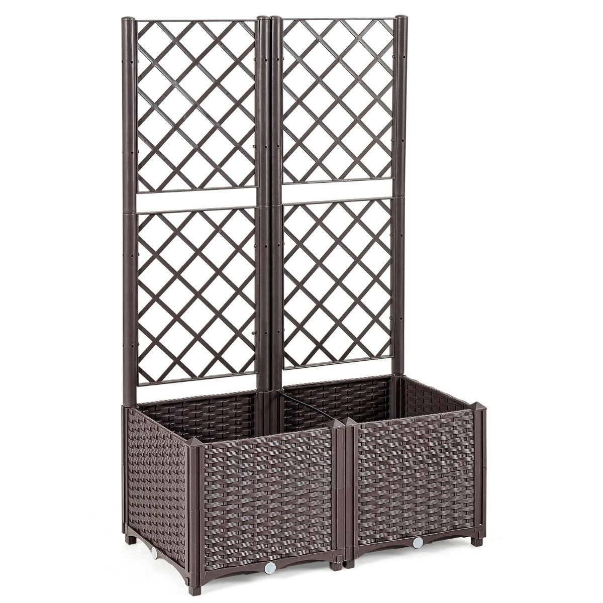 Coast Jardinière avec support d'escalade - Rotin - 80 x 40 x 135 cm - Marron