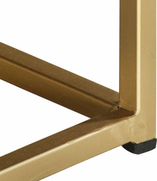 vidaXL - Table basse - 90x50x35 - cm - solide - bois de manguier - noir - et - doré