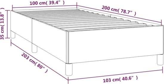 vidaXL - Cadre de lit - velours - noir - 100x200 - cm
