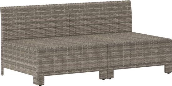 vidaXL Banc de jardin 2 places avec coussins-poly-rattan-gris