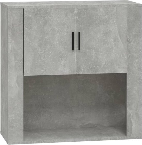 vidaXL - Armoire murale - 80x33x80 - cm - usiné - bois - gris béton