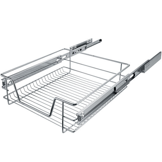Tiroir télescopique Tectake - Acier - L44 x L47 x H14 cm - Silver
