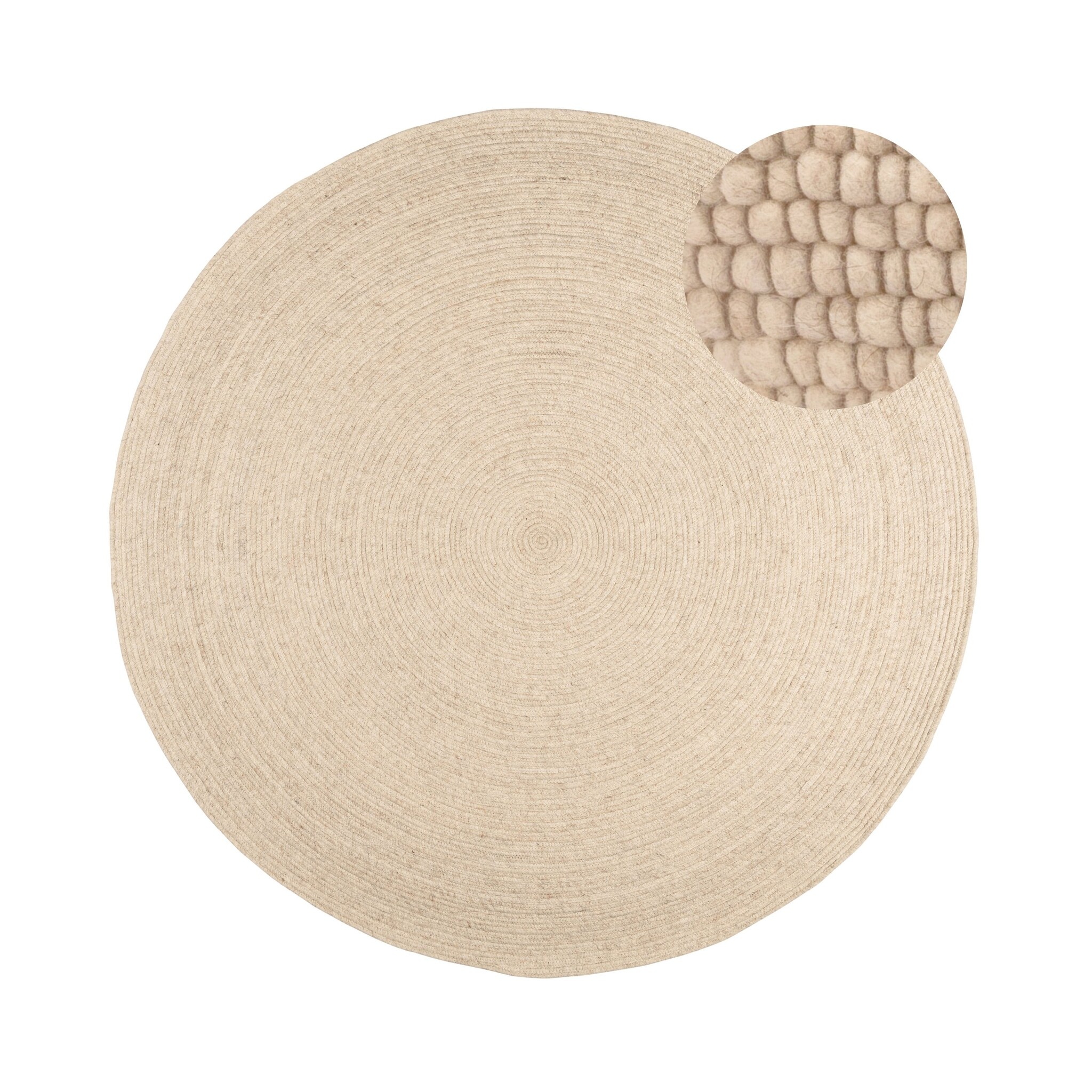 Tapis Fonq - Ø200 cm - Laine - Beige