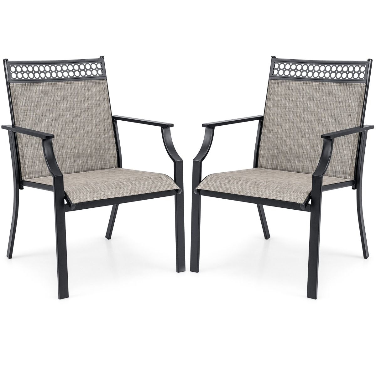 Chaises de jardin Coast - Lot de 2 - Gris - 66x61x90cm