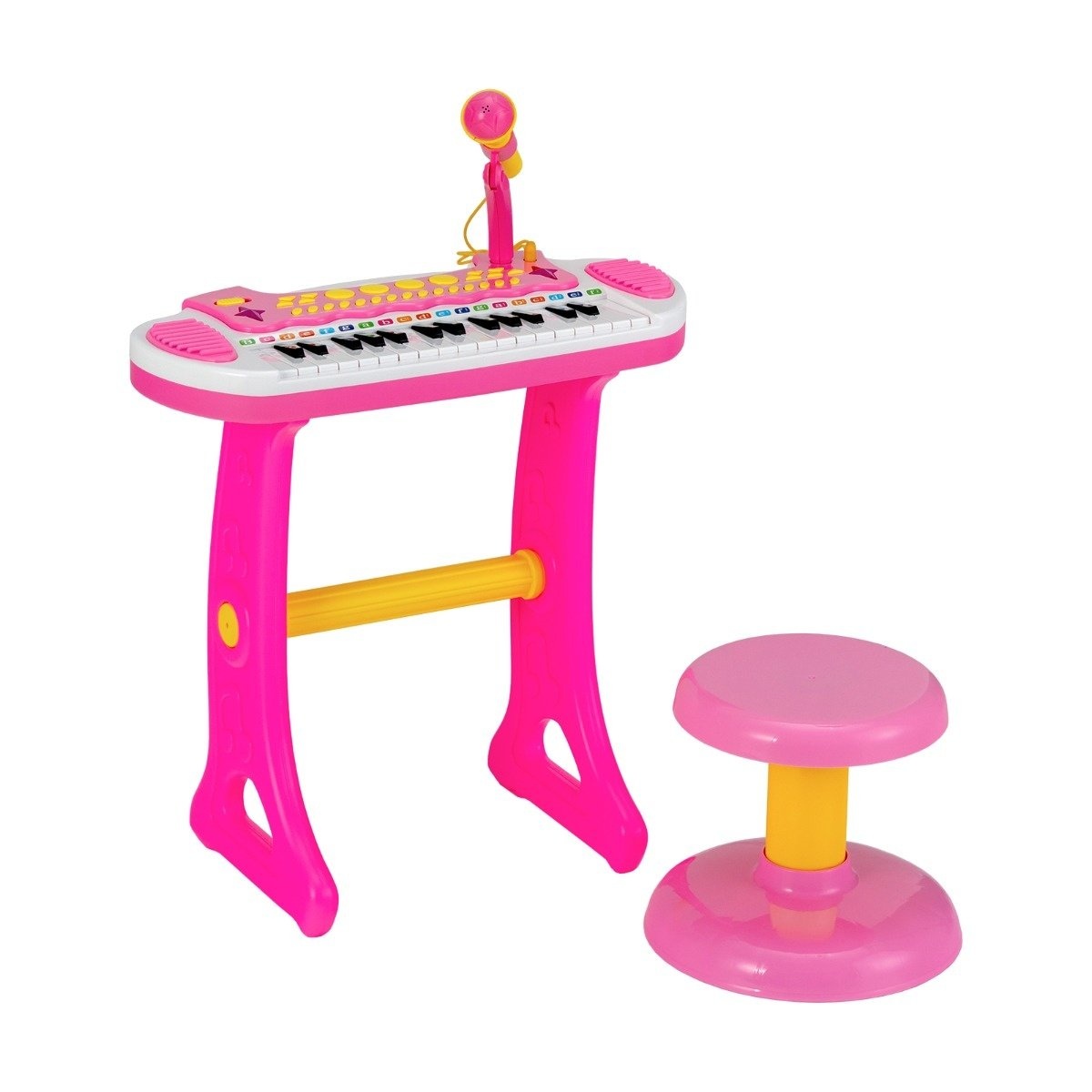 Coast Electronic 31 Butt Children Keyboard with stool and microphone for 3-year-olds pink (clavier électronique 31 touches pour enfants avec tabouret et microphone pour enfants de 3 ans)