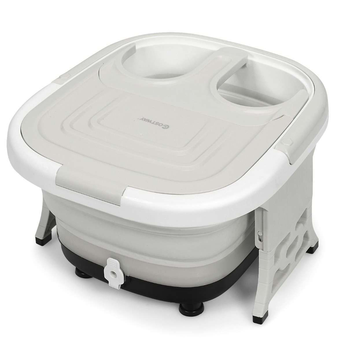 Bain de pieds Coast Massager Bain de pieds Burpool avec température de chauffage réglable 42 x 40 x 24 cm gris