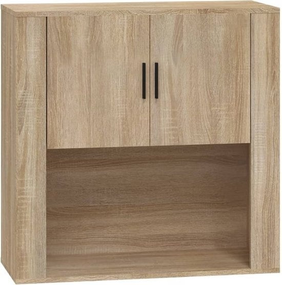 vidaXL - Armoire murale - 80x33x80 - cm - artisanal - bois - sonoma - couleur chêne