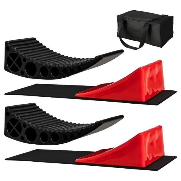 Coast Loading Wedges - Set of 2 - Compensation Wedges - Incl. 2 Brake Wedges - Red + Black