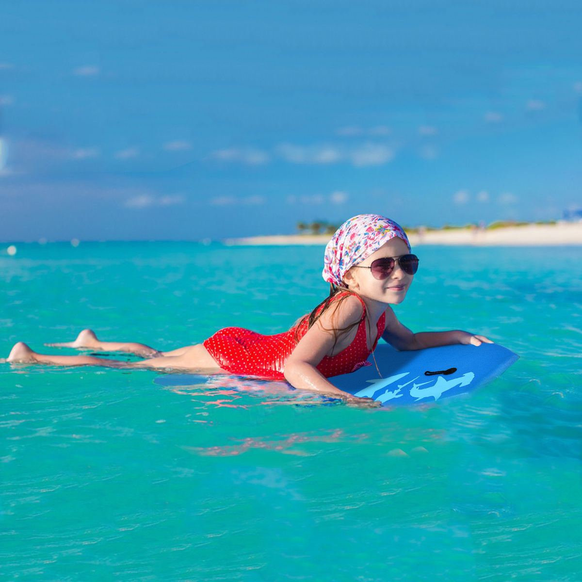 Coast Sup Board Kids bodyboard planche de surf planche de surf bleue 104 x 52 x 6 cm