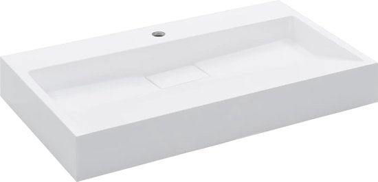vidaXL - Evier - 80x46x11 - cm - minéral - fonte/marbre - fonte - blanc