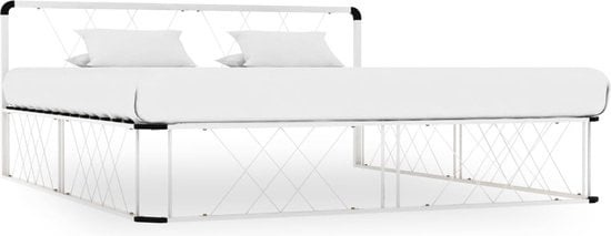 vidaXL - Cadre de lit - métal - blanc - 200x200 - cm