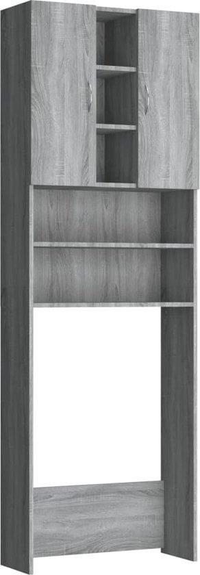 vidaXL - Armoire pour lave-linge - 64x25,5x190 - cm - gris - sonoma - couleur chêne