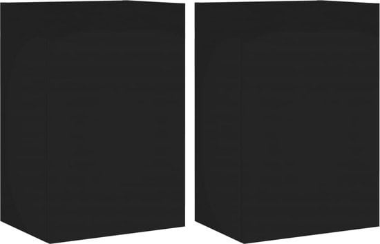 vidaXL - Meubles TV - 2 - pcs - 40,5x30x60 - cm - artisanal - bois - noir