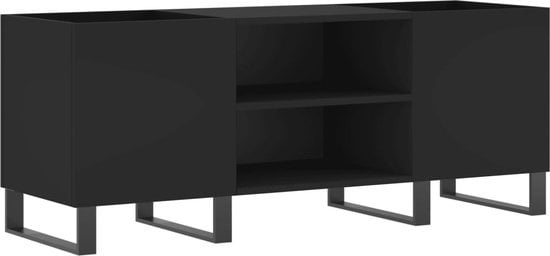 vidaXL - Armoire à disques - 121x38x48 - cm - usiné - bois - noir