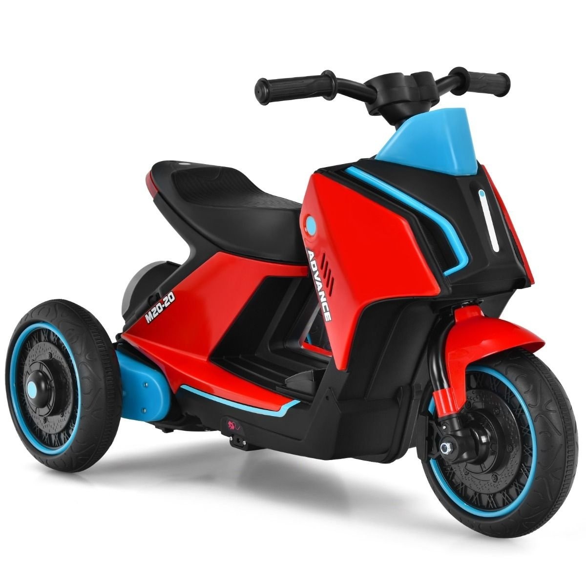 Coast 6V Electric Motorcycle Moto pour enfants avec musique pour enfants 80.5 x 41 x 51.5 cm rouge + noir + bleu