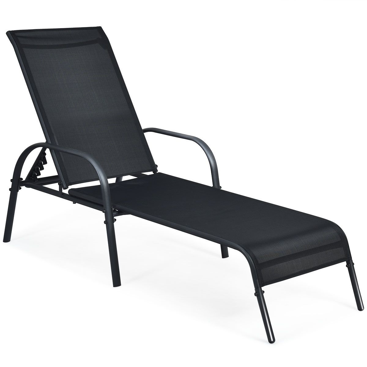 Coast Sun Lounger Chaise longue de jardin Inclinable avec 5 positions de retour réglables Noir
