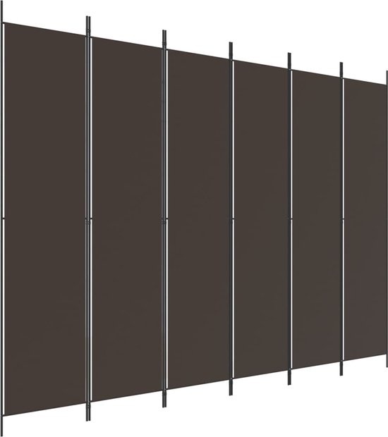 vidaXL - paravent - avec - 6 - panneaux - 300x220 - cm - tissu - brun