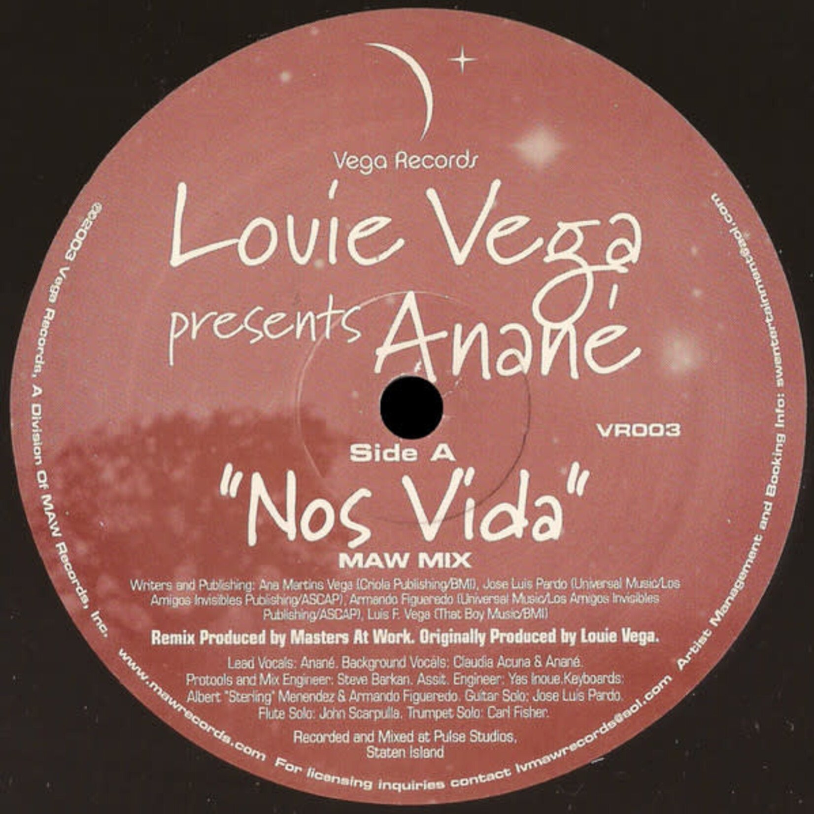 Louie Vega Presents Anané – Nos Vida / Mon Amour