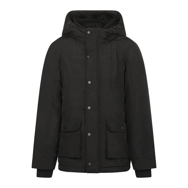 No Way Monday jongens winterjas parka capuchon zwart