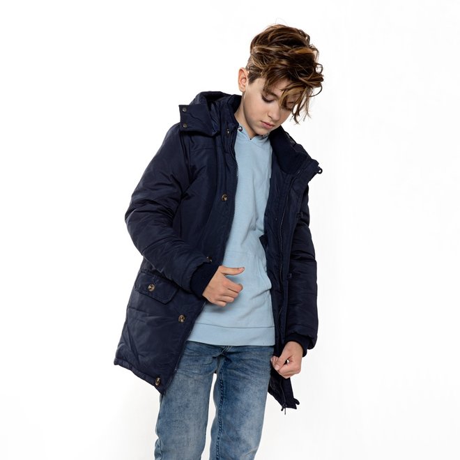 No Way Monday Jungen Jacke Parka Hoodie dunkelblau