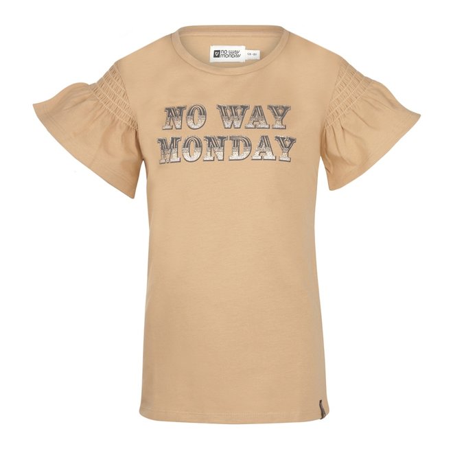 No Way Monday girls' T-shirt camel