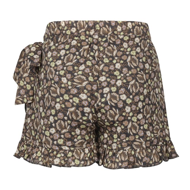 No Way Monday meisjes skort donkergrijs bloemenprint