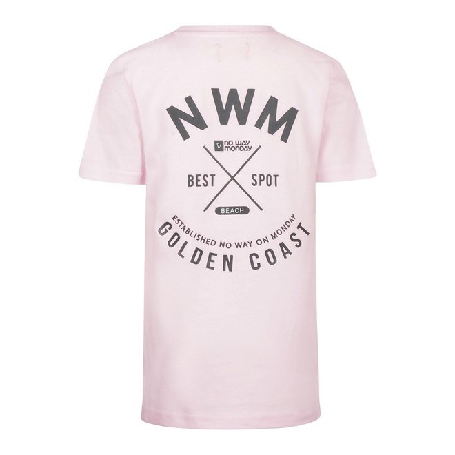 No Way Monday jongens T-shirt lichtroze