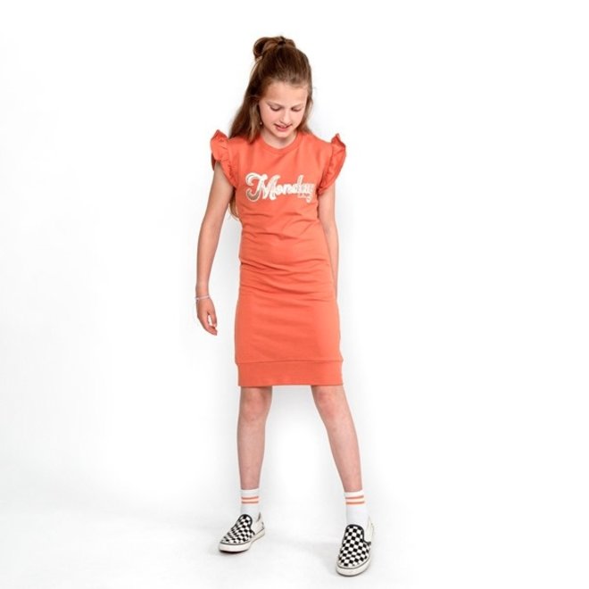 No Way Monday girls dress orange brown